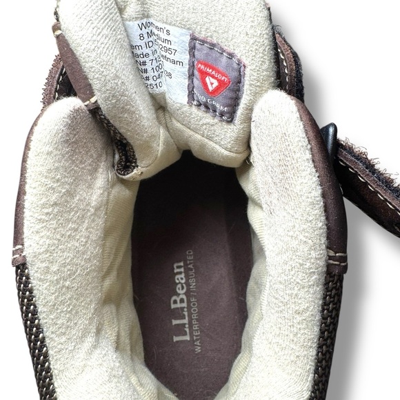 LL Bean Women's, Size 8 Snow Sneaker Artic Grip, Mid Hook and Loop, Dark Brown - Picture 8 of 11
